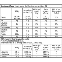 Aminoacidos 100% BCAA en polvo, Biotech Usa