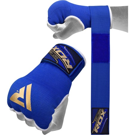 RDX GEL INNER GLOVES WITH 75CM WRIST STRAP FOR BOXING, MMA, MUAY THAI, Blue
