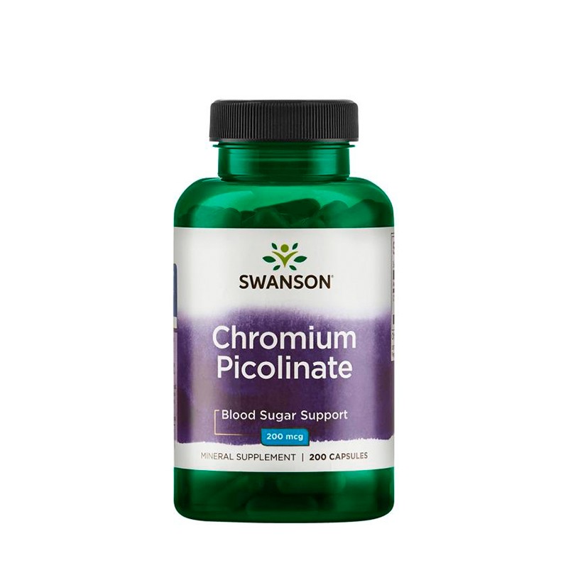 Picolinato de Cromo 200mcg, 200 capsulas, Swanson