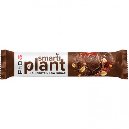 Barrita proteica vegana Smart Plant Bar PhD, Brownie de Chocolate con Mantequilla de Cacahuete
