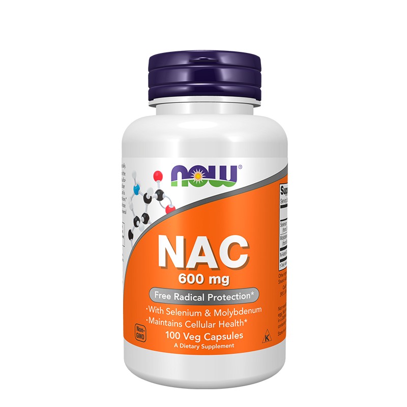 NAC N-acetil-cisteina 600mg Now Foods 100 capsulas vegetales