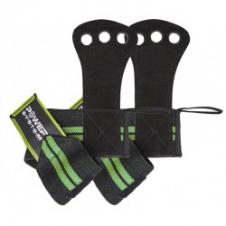 Adjustable Leather Crossfit Grips Power System