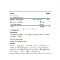 Kreatin Monohydrat 500g aromatisiert oder nicht aromatisiert, AllNutrition