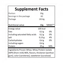 Gaspari Proven Whey Protein Isolate, proteina aislada de suero ISO, Gaspari Nutrition, 1.8kg